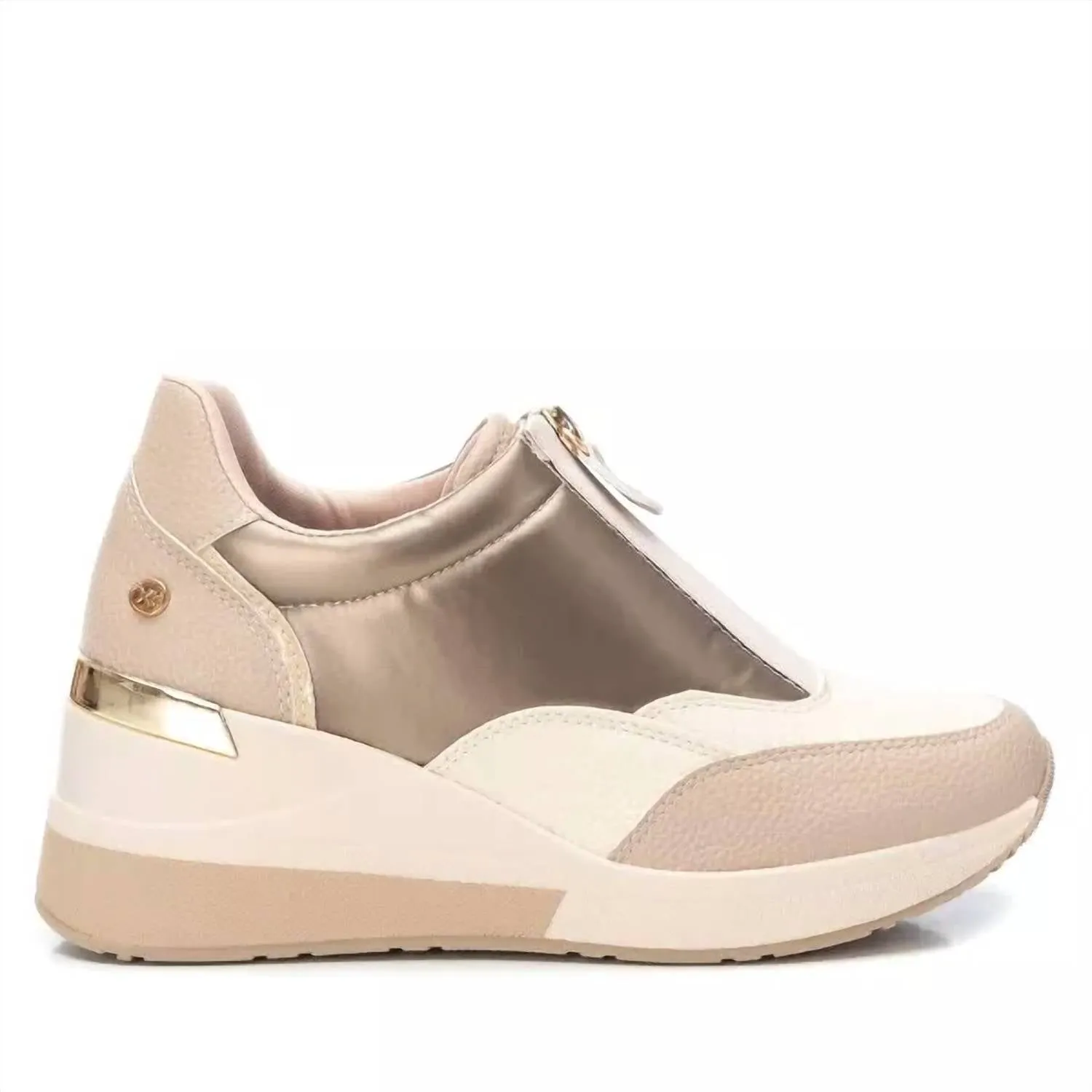 Women's Wedge Sneakers In Beige/khaki